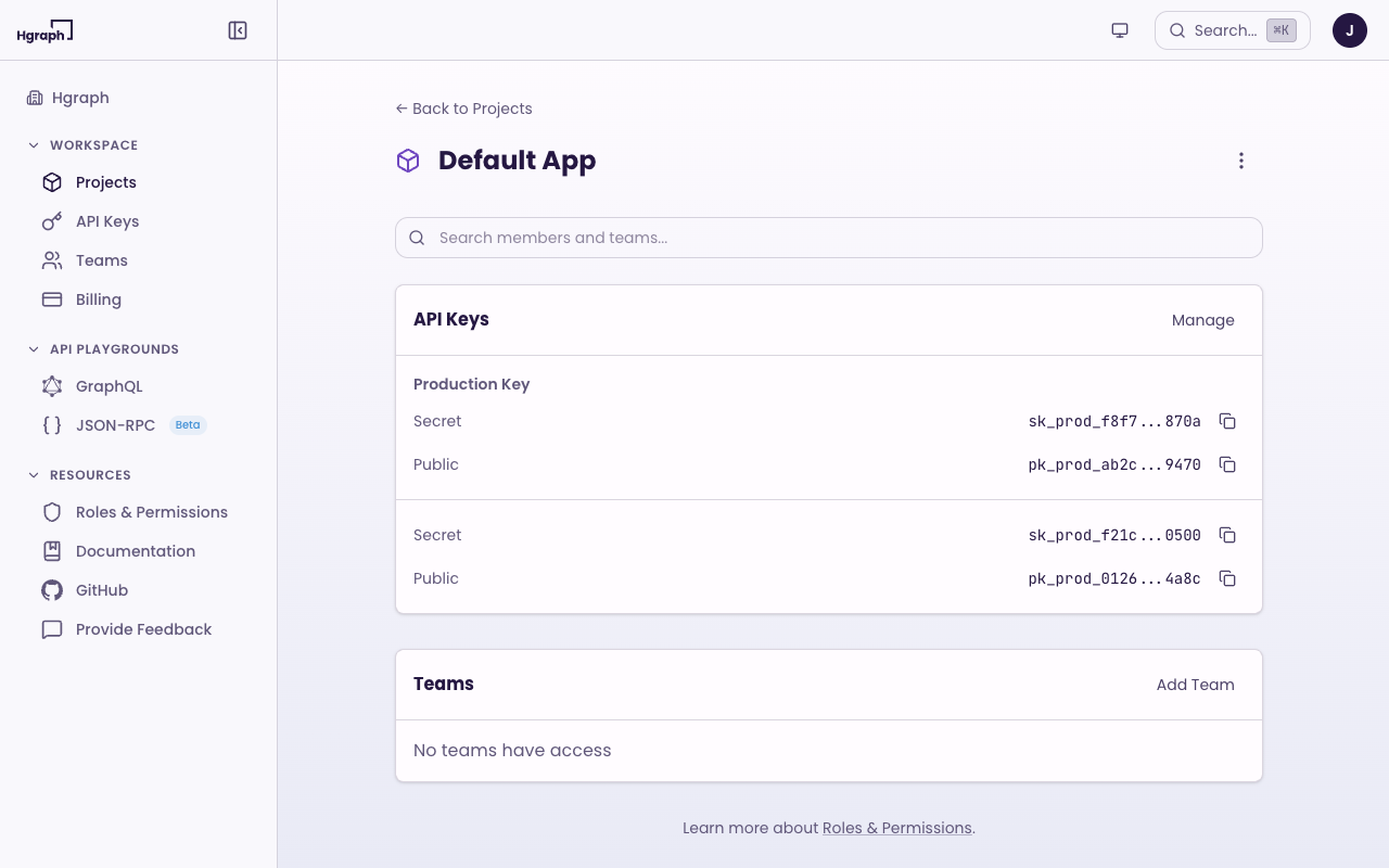 Project detail page