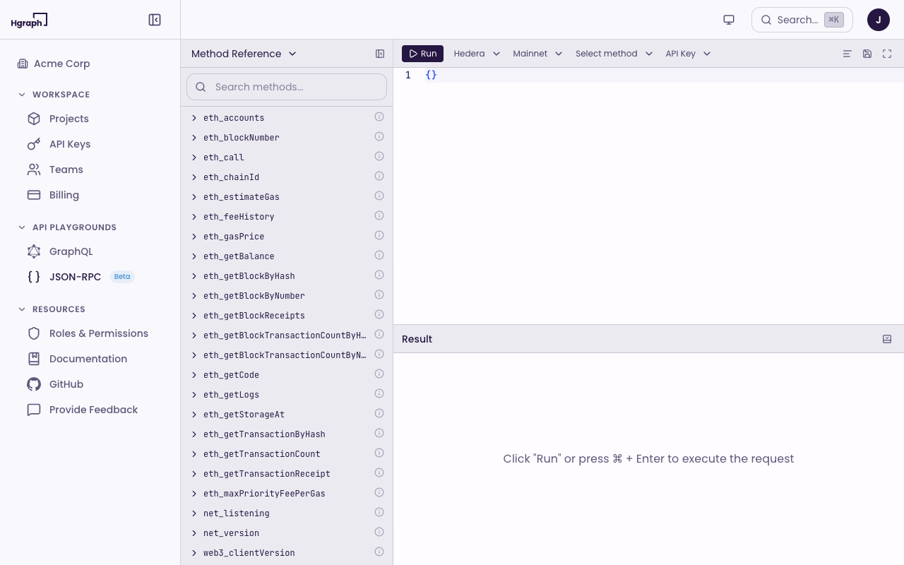 JSON-RPC Playground
